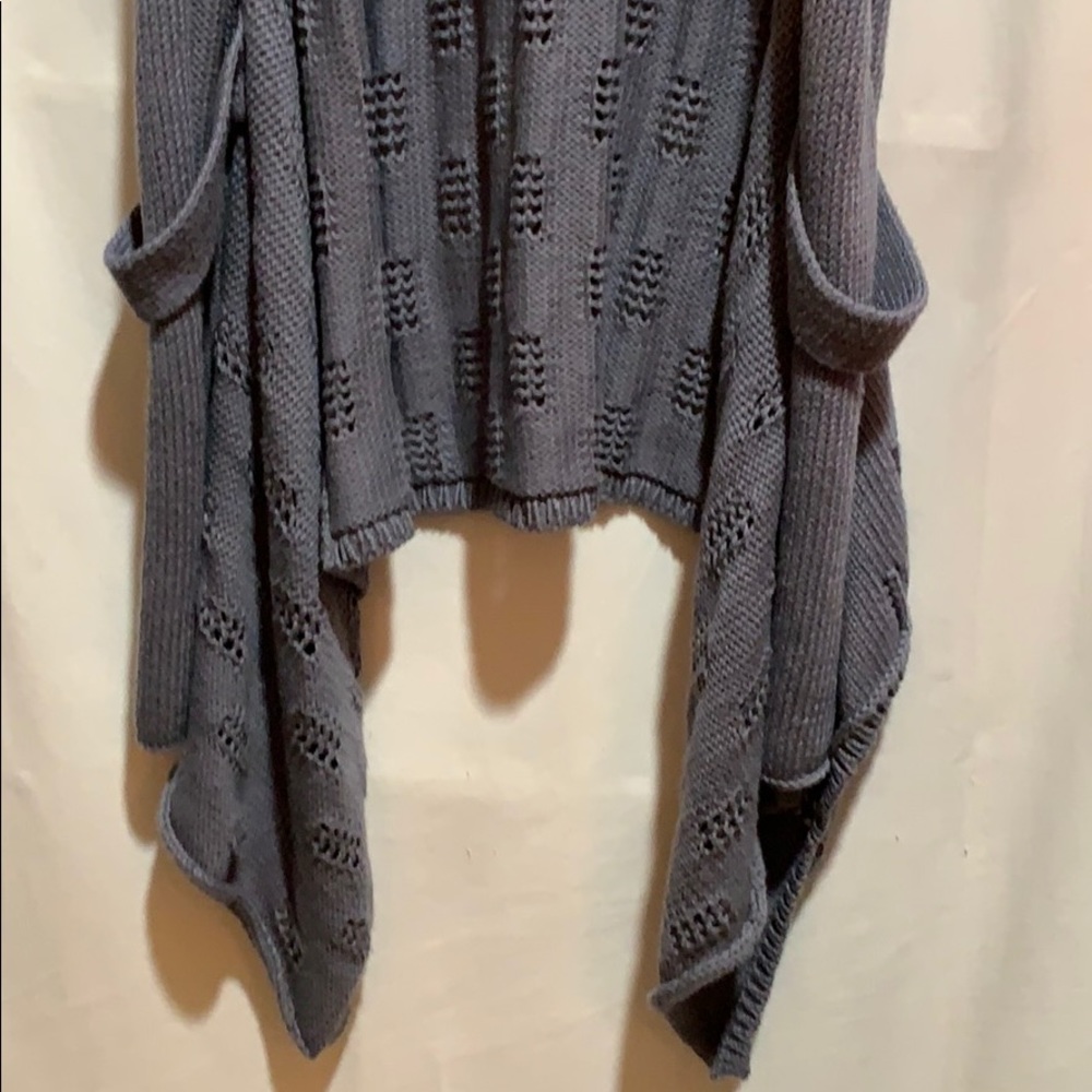 PURE HANDKNIT sweater/vest:: SZ S/M:: gray - Picture 3 of 7